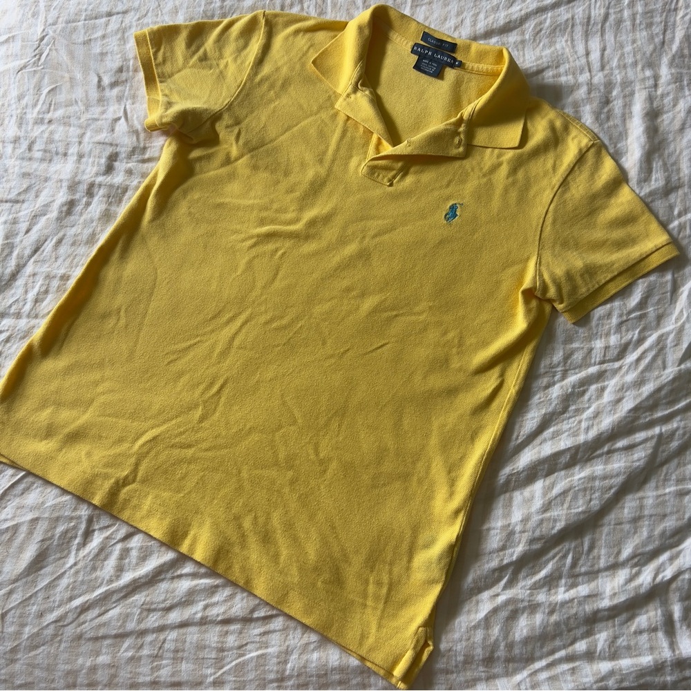 POLO Ralph Lauren 100% cotton yellow short sleeved collared top women’s medium